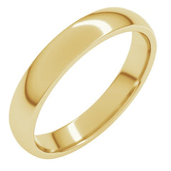 18K Yellow Gold 3.5 mm Lightweight Comfort-Fit Half Round Band Size 8