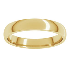 18K Yellow Gold 3.5 mm Lightweight Comfort-Fit Half Round Band Size 8