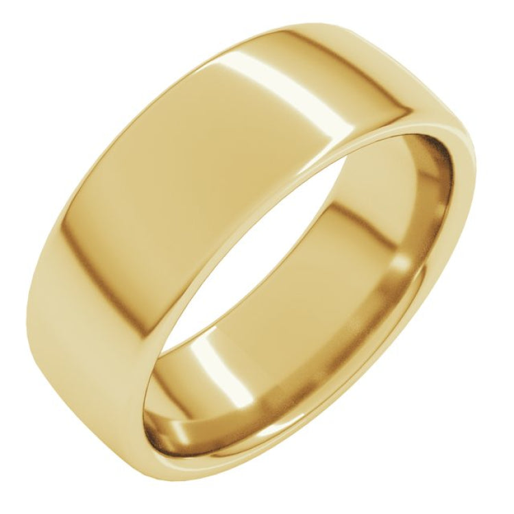 14K Yellow Gold 7 mm Comfort-Fit European-Style Band Size 10