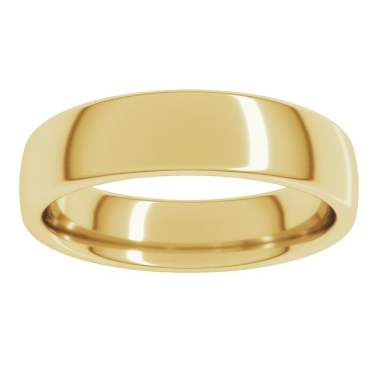 14K Yellow Gold 5 mm Comfort-Fit European-Style Band Size 11.5
