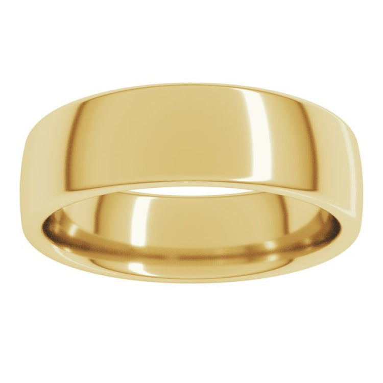 14K Yellow Gold 6 mm Comfort-Fit European-Style Band Size 12.5