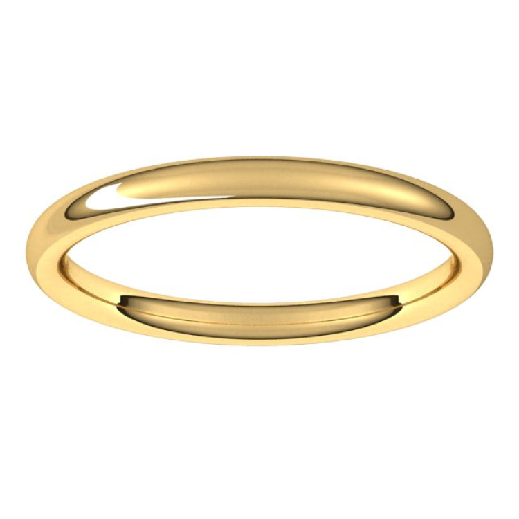 18K Yellow Gold 2 mm Comfort-Fit European-Style Band Size 4.5