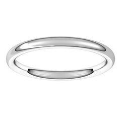 14K White Gold 2 mm Comfort-Fit European-Style Band Size 7