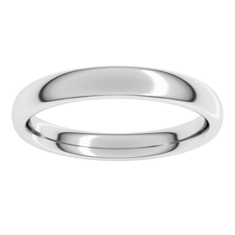 14K White Gold 3 mm Comfort-Fit European-Style Band Size 7