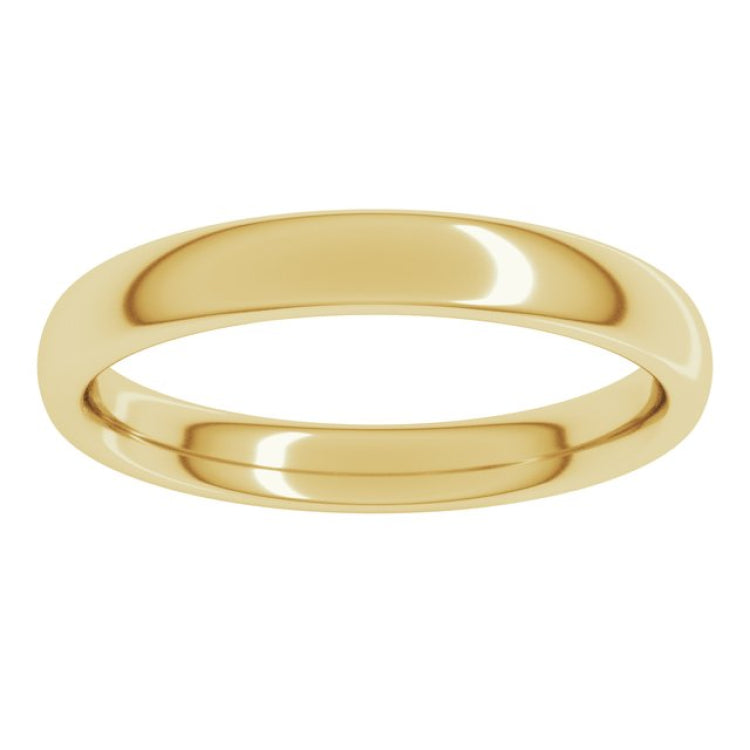 18K Yellow Gold 3 mm Comfort-Fit European-Style Band Size 7