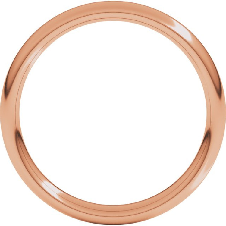 14K Rose Gold 3 mm Comfort-Fit European-Style Band Size 9