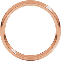 14K Rose Gold 3 mm Comfort-Fit European-Style Band Size 9