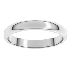 14K White Gold 3 mm Half Round Band Size 11