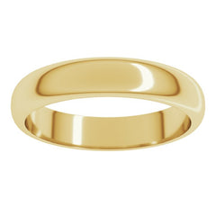 14K Yellow Gold 4 mm Half Round Band Size 8
