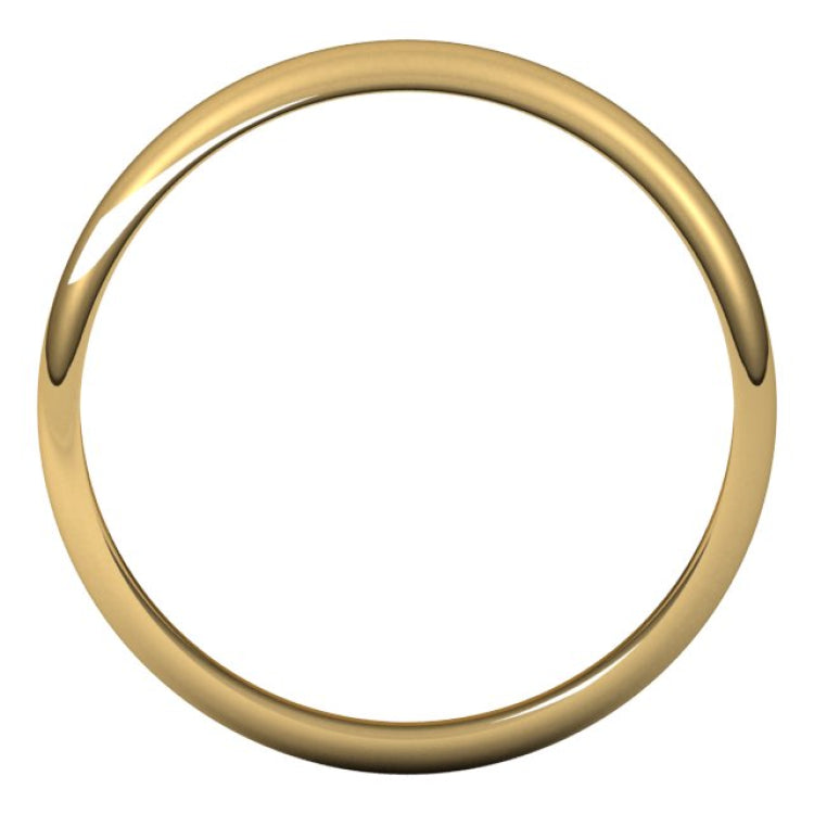 14K Yellow Gold 3.5 mm Half Round Band Size 11.5