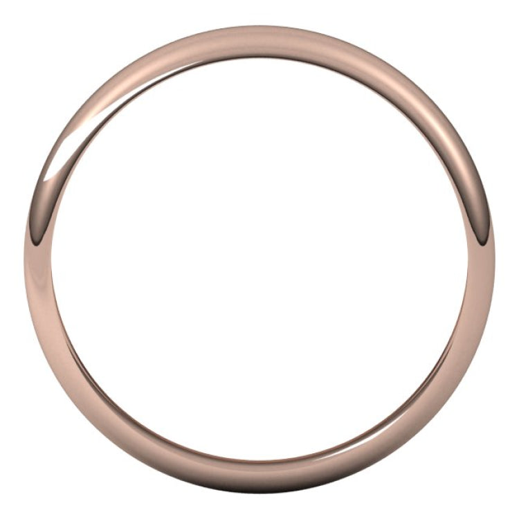 14K Rose Gold 3.5 mm Half Round Band Size 6.5