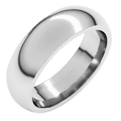 14K X1 White Gold 6 mm Comfort-Fit Half Round Band Size 11