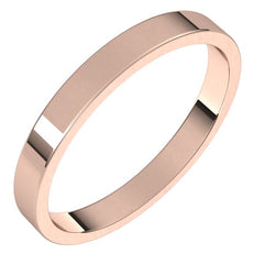 14K Rose Gold 2.5 mm Flat Band Size 6