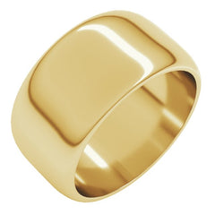 10K Yellow Gold 10 mm Half Round Band Size 8