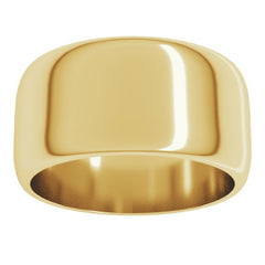 10K Yellow Gold 10 mm Half Round Band Size 8