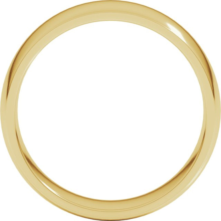 14K Yellow Gold 6.5 mm Lightweight Comfort-Fit Half Round Band Size 8.5