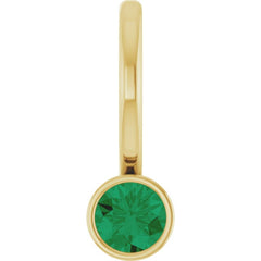 14K Yellow Gold Natural Emerald Charm/Pendant