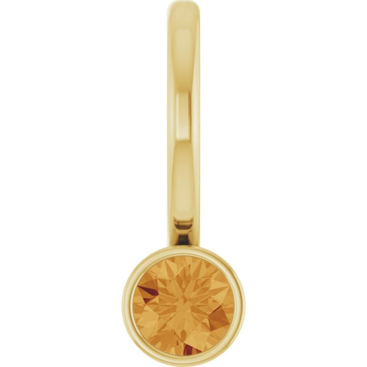 14K Yellow Gold Natural Citrine Charm/Pendant