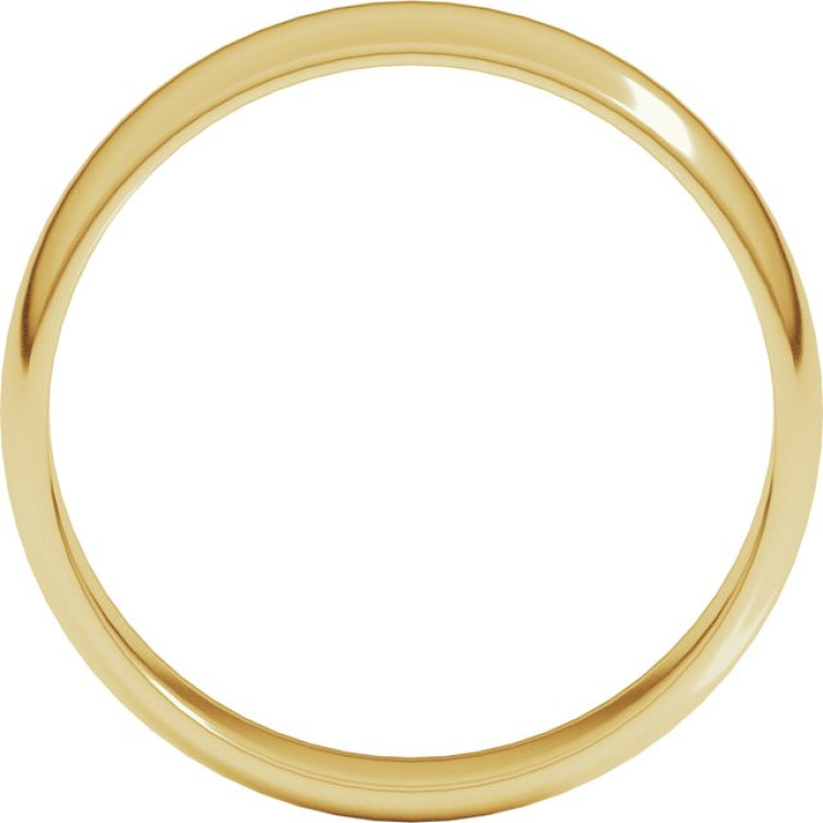 14K Yellow Gold 5 mm Lightweight Half Round Band Size 8