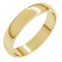 10K Yellow Gold 4 mm Lightweight Half Round Band Size 10