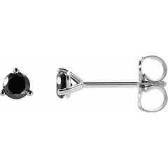 14K White Gold 1 1/8 CTW Natural Black Diamond Earrings