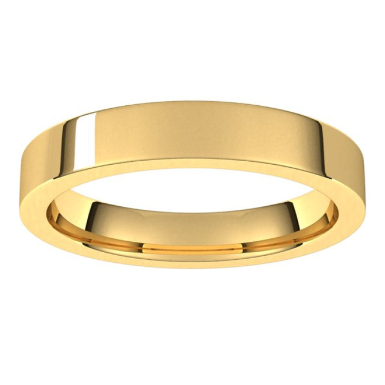 14K Yellow Gold 3.5 mm Comfort-Fit Flat Band Size 4.5