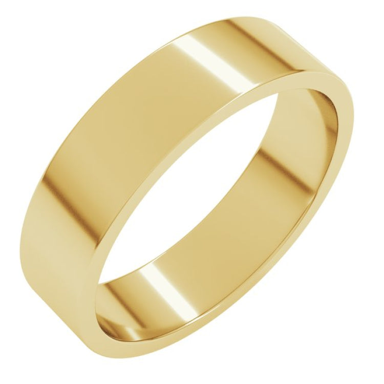 18K Yellow Gold 5 mm Flat Band Size 9