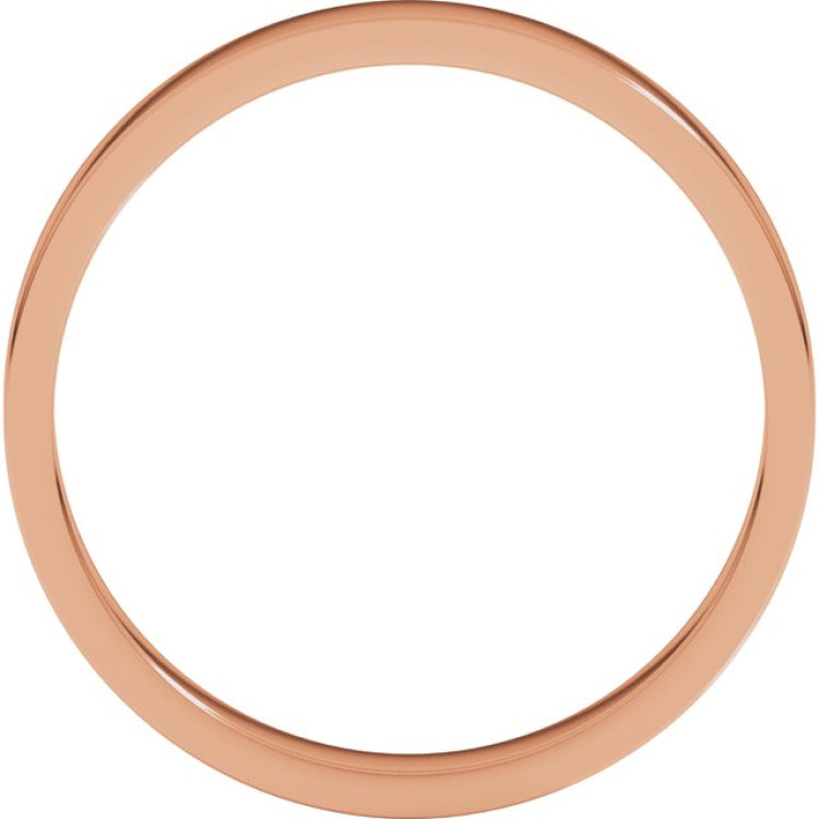 14K Rose Gold 3 mm Flat Band Size 8