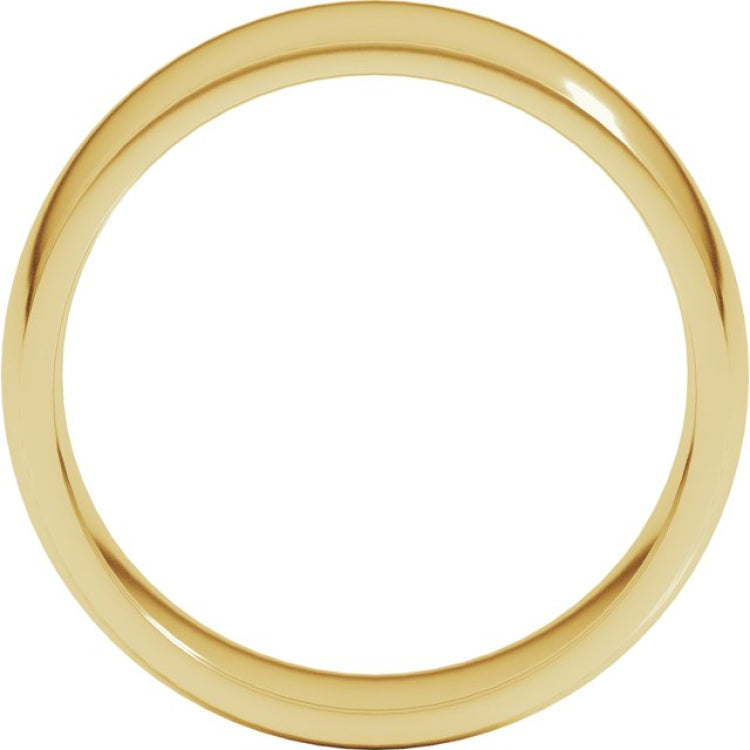 14K Yellow Gold 7 mm Lightweight Comfort-Fit Half Round Band Size 13