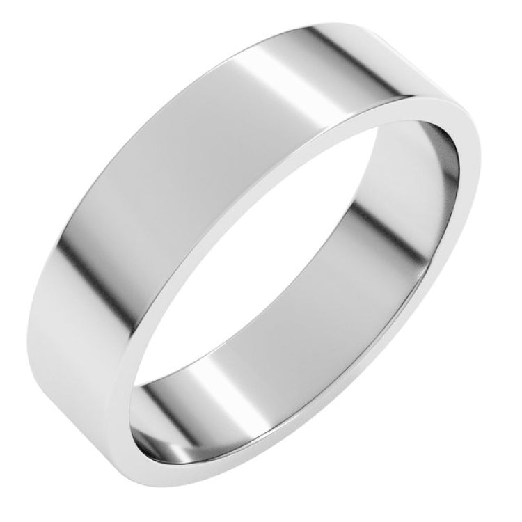10K White Gold 5 mm Flat Band Size 7