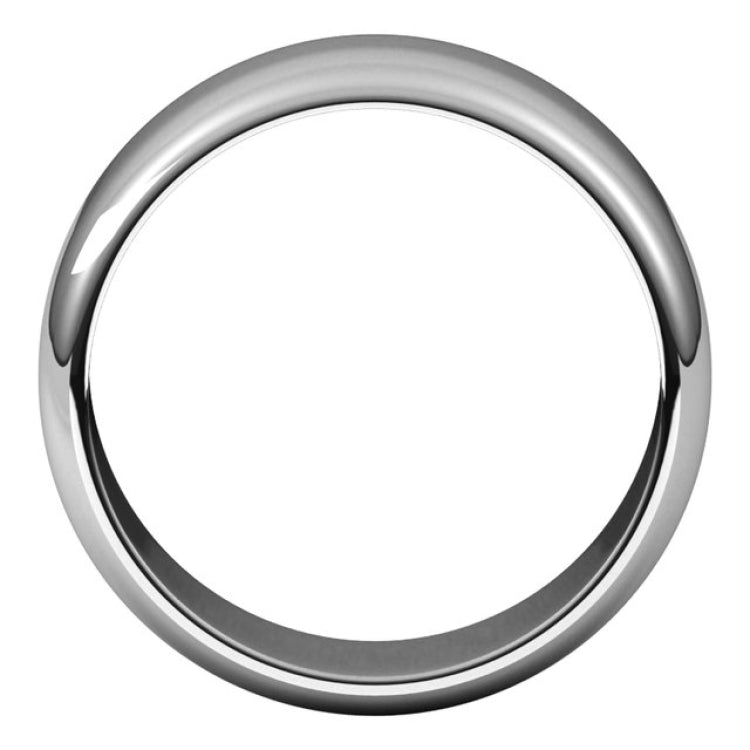 14K White Gold 8 mm Half Round Band Size 14.5