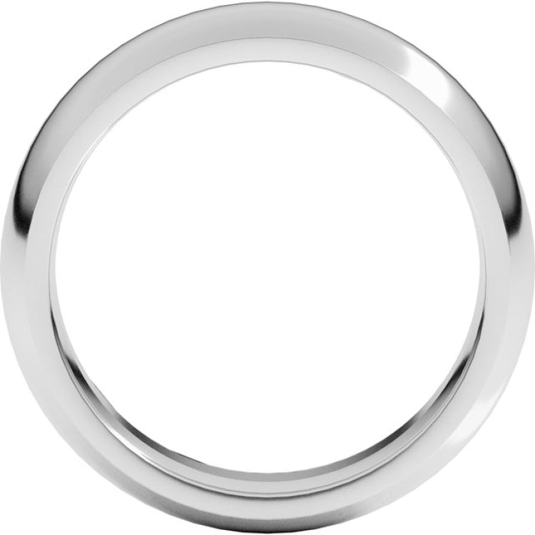 10K White Gold 6 mm Comfort-Fit Half Round Band Size 9