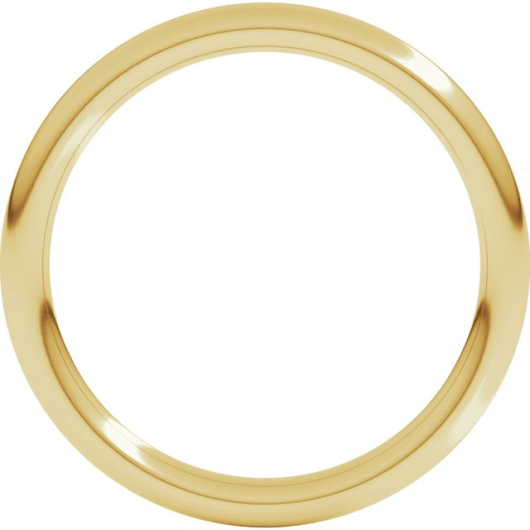 18K Yellow Gold 2 mm Comfort-Fit Full Round Band Size 4