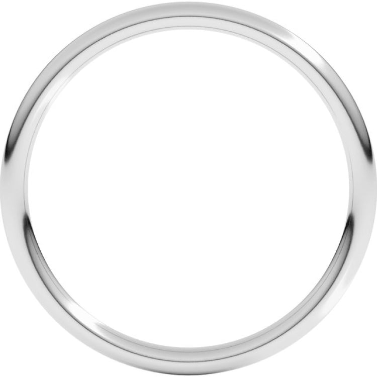 14K White Gold 1.5 mm Comfort-Fit Full Round Band Size 6.5