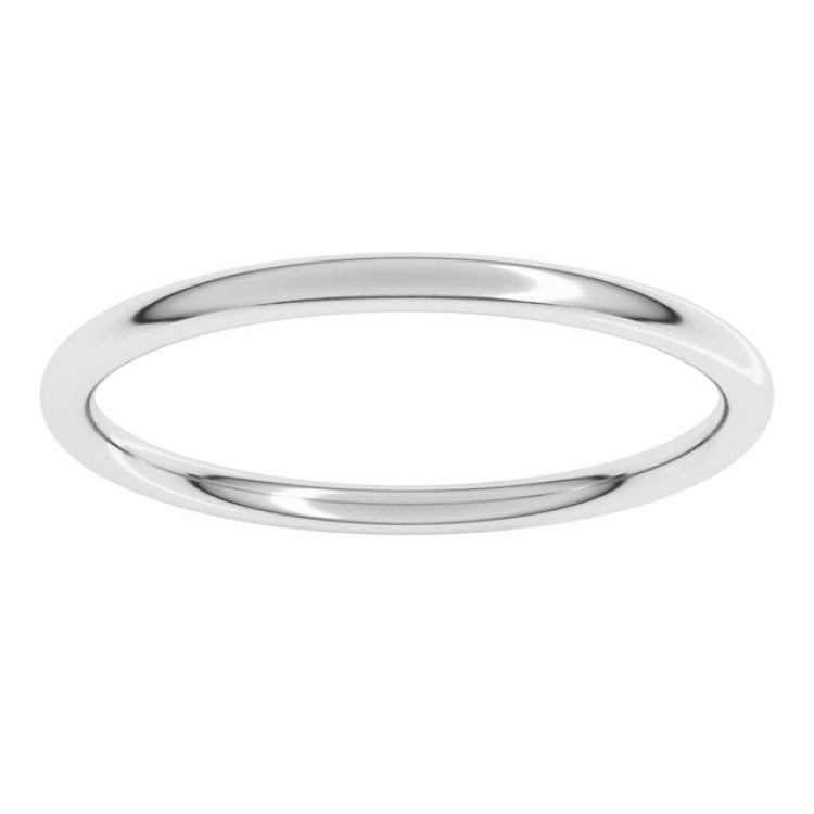 Sterling Silver 1.5 mm Comfort-Fit Full Round Band Size 7.5