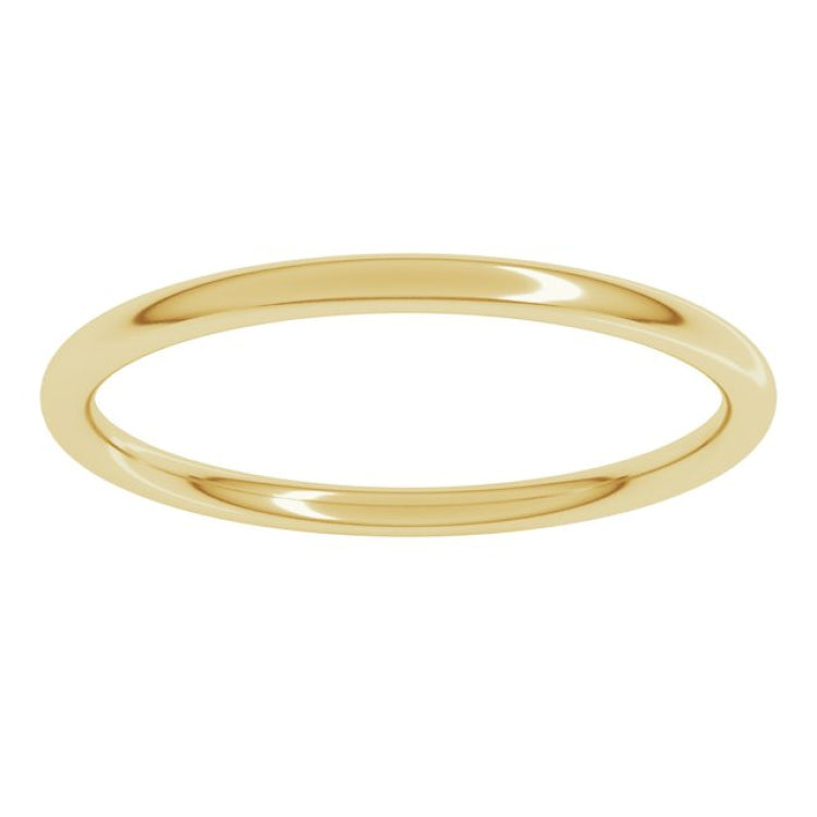 14K Yellow Gold 1.5 mm Comfort-Fit Full Round Band Size 7