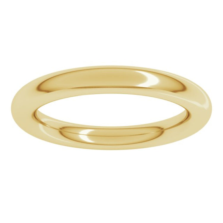 10K Yellow Gold 3 mm Comfort-Fit Full Round Band Size 7