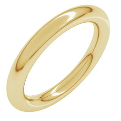 14K Yellow Gold 3 mm Comfort-Fit Full Round Band Size 7