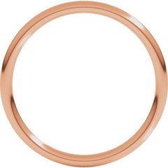 14K Rose Gold 1.5 mm Comfort-Fit Full Round Band Size 8.5