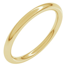 10K Yellow Gold 2 mm Comfort-Fit Full Round Band Size 8