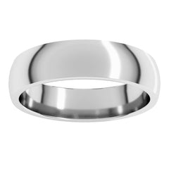 14K White Gold 5 mm Lightweight Comfort-Fit Half Round Band Size 9