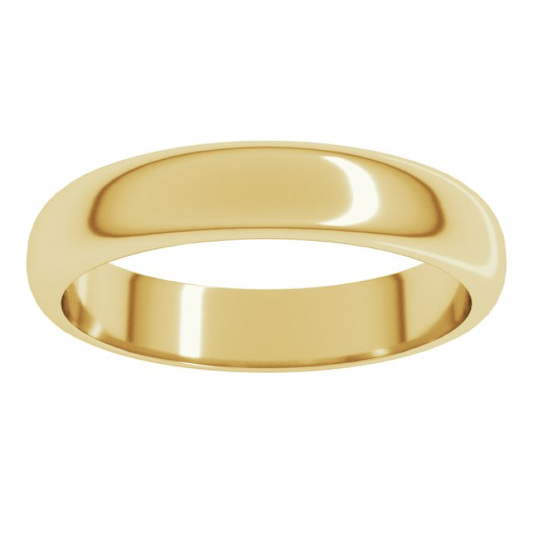 10K Yellow Gold 4 mm Half Round Band Size 13.5