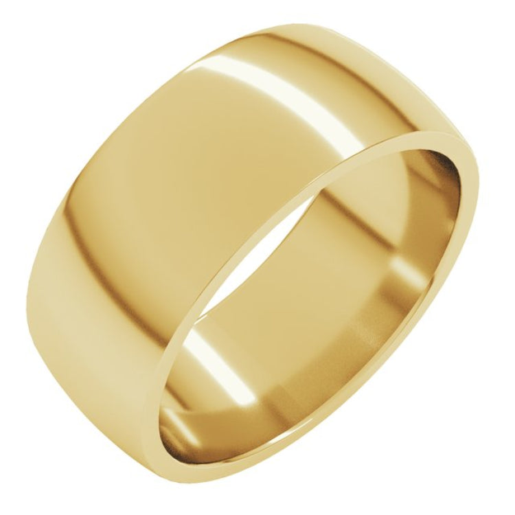 10K Yellow Gold 8 mm Lightweight Comfort-Fit Half Round Band Size 6.5