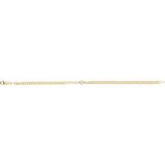 14K Yellow Gold 1/4 CT Natural Diamond Link 7" Bracelet