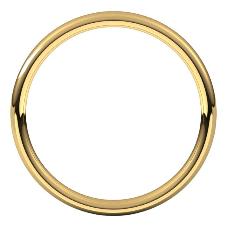 14K Yellow Gold 2.5 mm Comfort-Fit European-Style Band Size 4.5