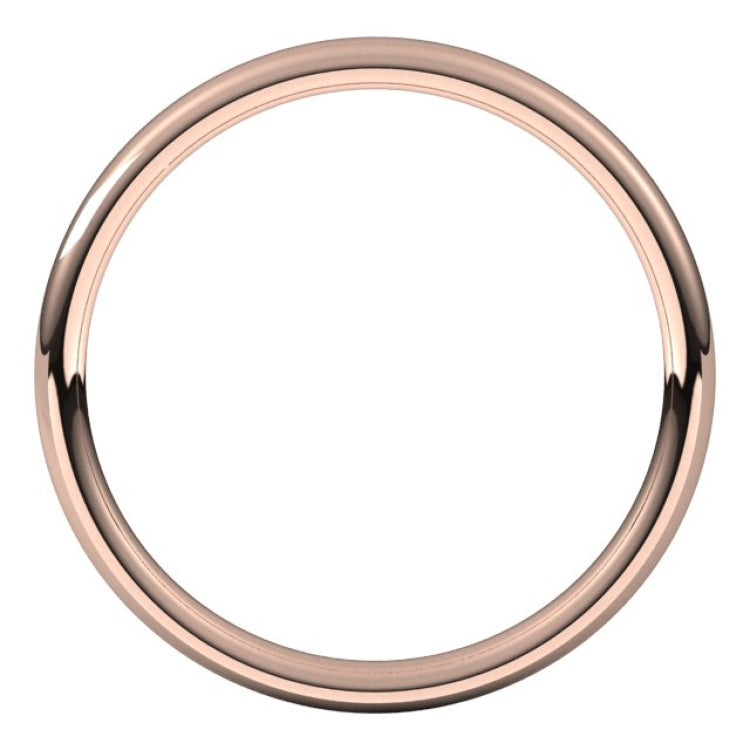 14K Rose Gold 2.5 mm Comfort-Fit European-Style Band Size 7