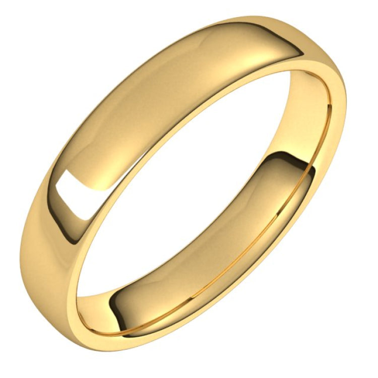14K Yellow Gold 4.5 mm Comfort-Fit European-Style Band Size 9