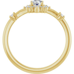 14K Yellow Gold 3/8 CTW Lab-Grown Diamond Halo-Style Ring