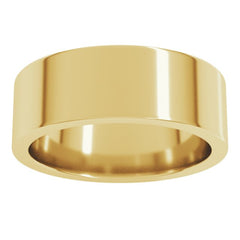 14K Yellow Gold 7 mm Comfort-Fit Flat Band Size 8.5