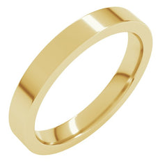 10K Yellow Gold 3 mm Comfort-Fit Flat Band Size 5